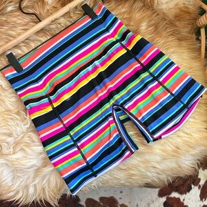 K-DEER Multicolor Striped Bike Shorts